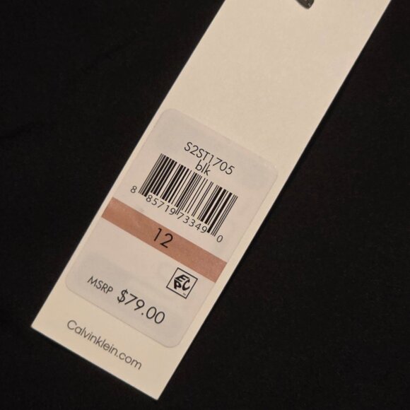NWT Calvin Klein Black Pencil Skirt Size 12 Office Career S2ST1705 - Picture 5 of 8